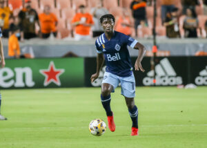 Vancouver Whitecaps FC midfielder Janio Bikel dribbles the ball