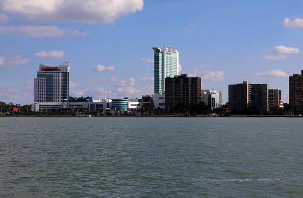 Windsor, Ontario Skyline seen on October 13, 2017