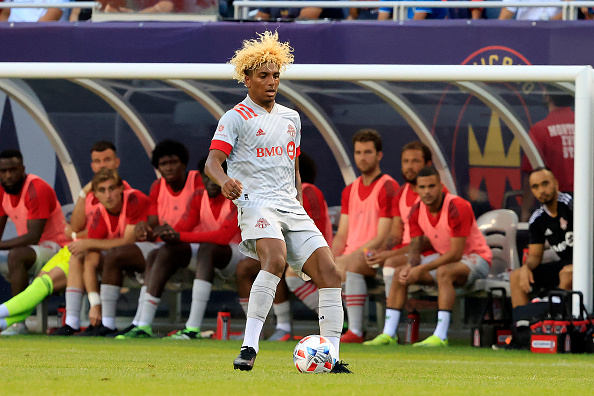 Toronto FC centre-back Luke Singh controls the ball at Soldier Field