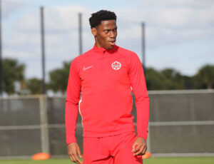CanMNT's Jonathan David on February 21, 2022 as Canada looks to qualify for the 2022 World Cup spot