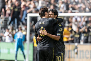 MLS Match Picks: LAFC's Carlos Vela celebrates his third goal at Banc of California Stadium