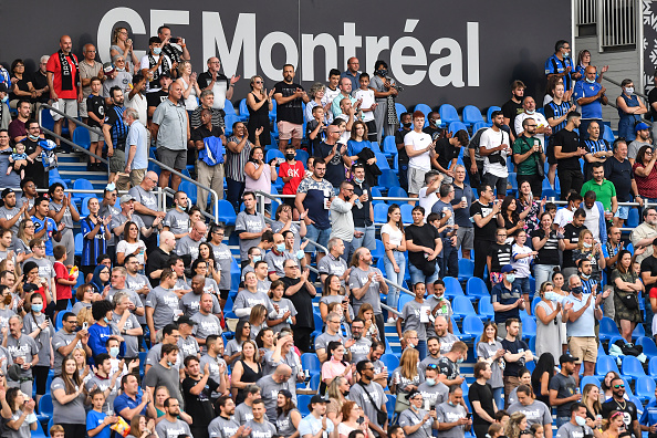 CF Montreal faces FC Cincinnati: Fans cheer on the return of local MLS Soccer at Saputo Stadium in Montreal, Quebec