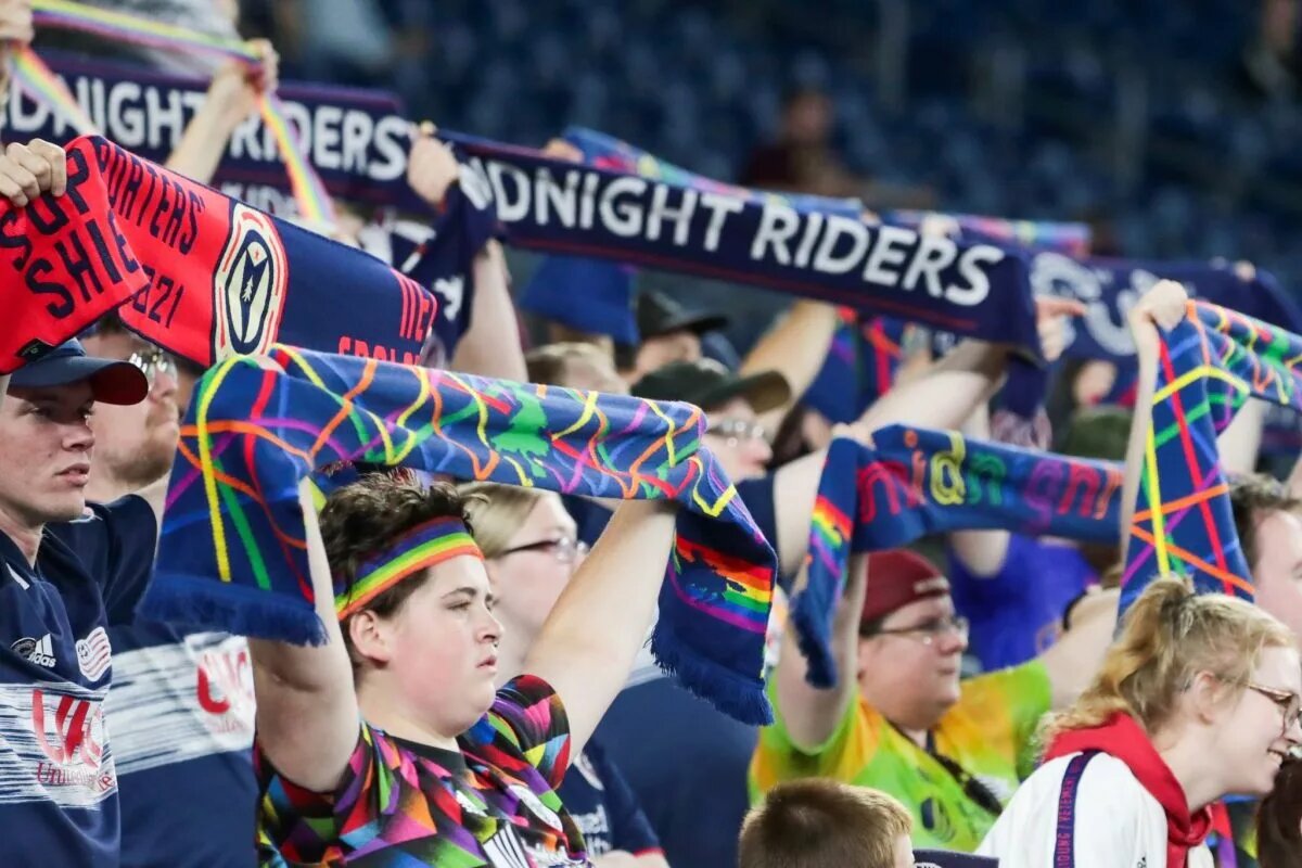 The Revs Fans at Pride Night on June 15, 2022