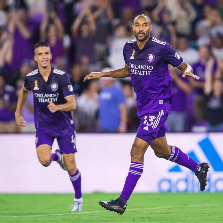 Orlando City SC's Tesho Akindele celebrates goal as Toronto FC will miss the MLS Cup Playoffs