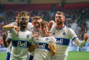 The 2022 Vancouver Whitecaps Season Ryan Gauld and his Teammates Celebrates Gauld's Goal Against the Los Angeles Galaxy