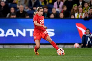 CANWNT Player, Cloe Lacasse, Controls the Ball on September 3, 2023 Five Months Before the CANWNT SheBelieves Cip Games