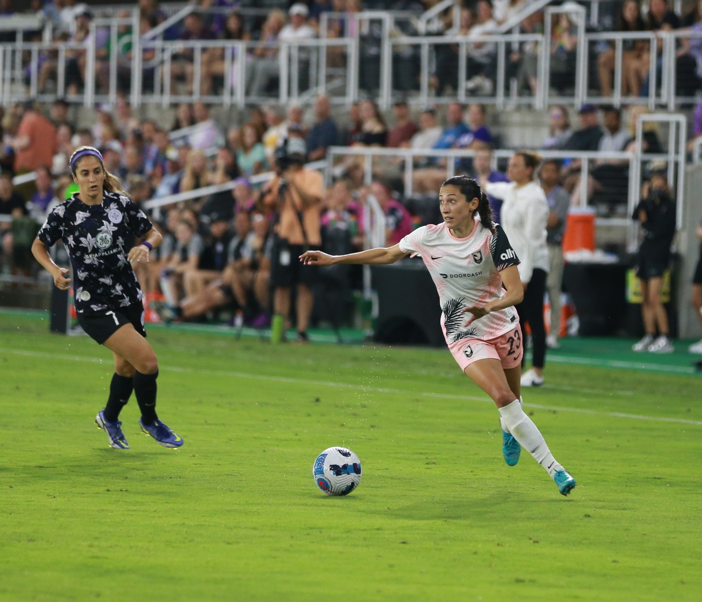 NWSL: Angel City FC at Racing Louisville FC With Christen Press Having the Ball
