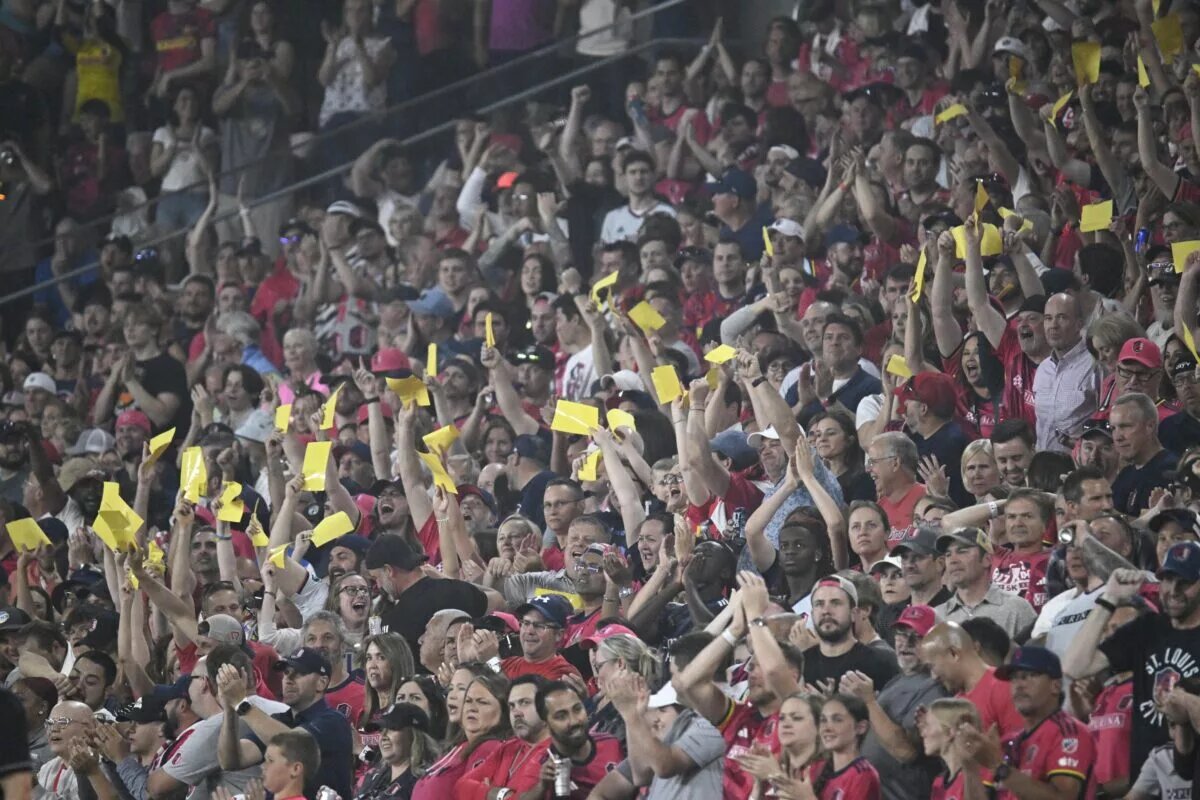 MLS: Vancouver Whitecaps FC at St. Louis CITY SC as St. Louis CITY SC Fans Celebrate Goal At CITYPARK