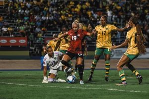 CanWNT Player, Adriana Leon in the Jamaica vs CanWNT Game