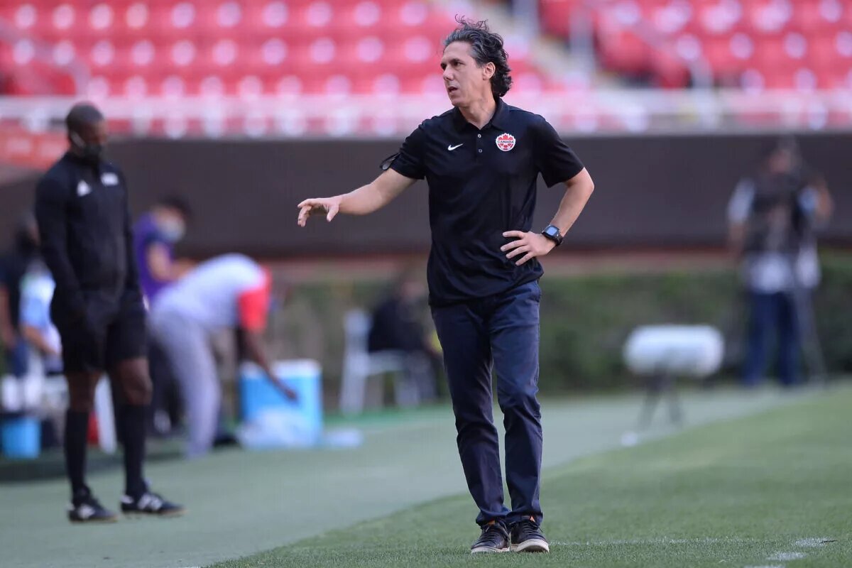 The CanMNT Head Coach Mauro Biello in Guadalajara, Mexico