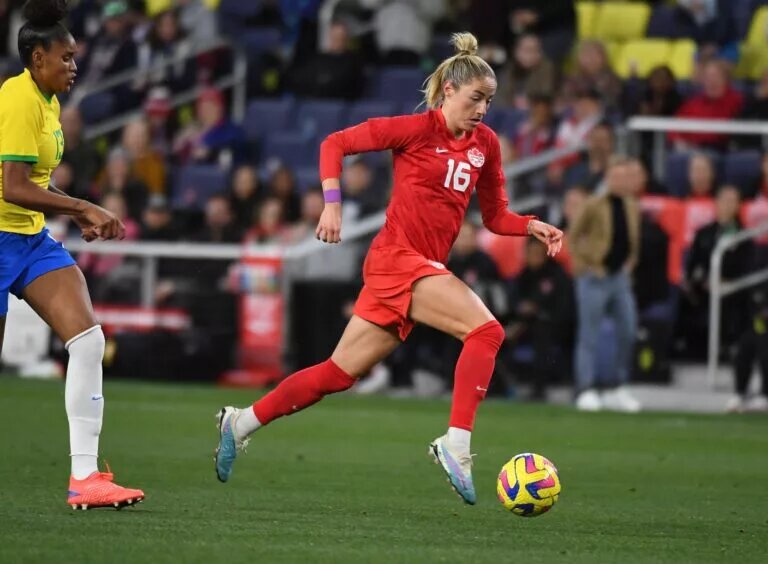 Canwnt Forward Janine Beckie at GEODIS Park as She Gets Ready for the SheBelieves Cup