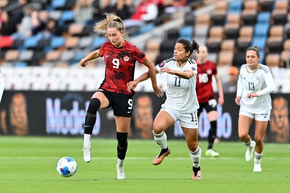 CanWNT Forward Jordyn Huitema in the CanWNT vs Costa Rica Game