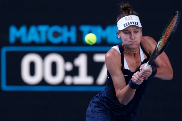 Veronika Kudermetova in action ahead of the Australian Open.