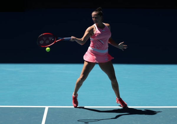Viktoria Kuzmova in action ahead of the Australian Open.