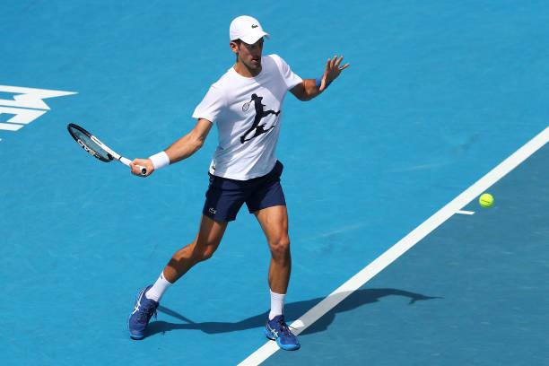Novak Djokovic Australian Open 2022 Training