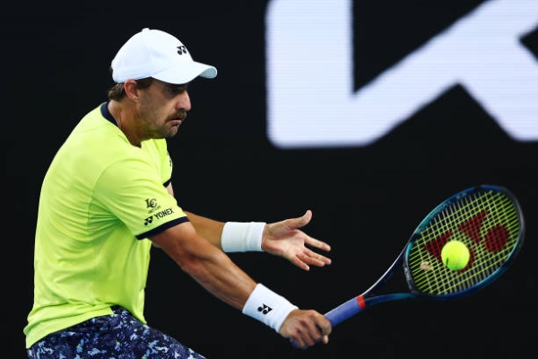 Steve Johnson in action ahead of the ATP Delray Beach Open.