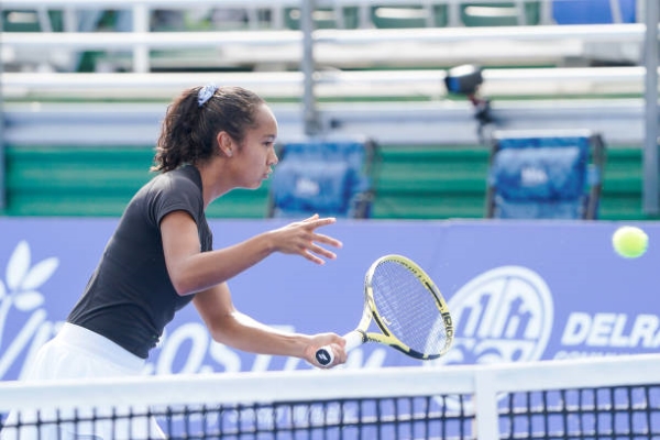 Leylah Fernandez in action ahead of the WTA Monterrey Open.