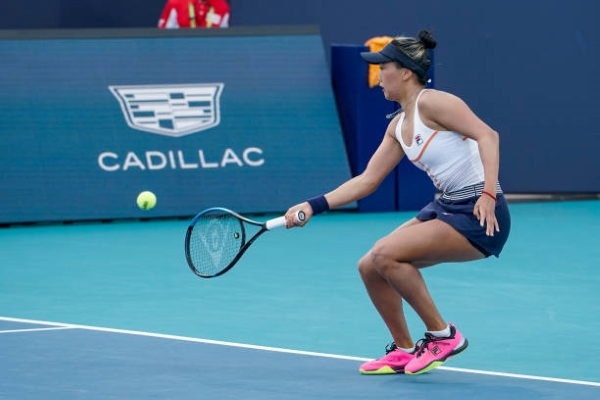 Ann Li in action at the WTA Miami Open.