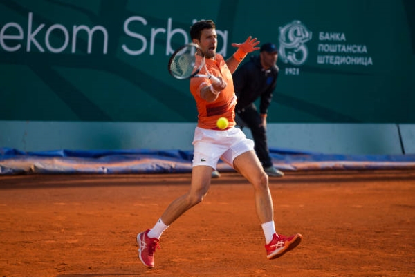 Novak Djokovic in action at the ATP Belgrade Open.