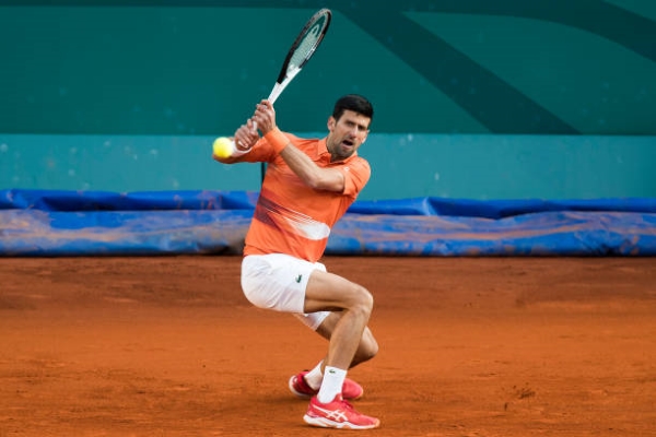 Novak Djokovic in action at the ATP Belgrade Open.