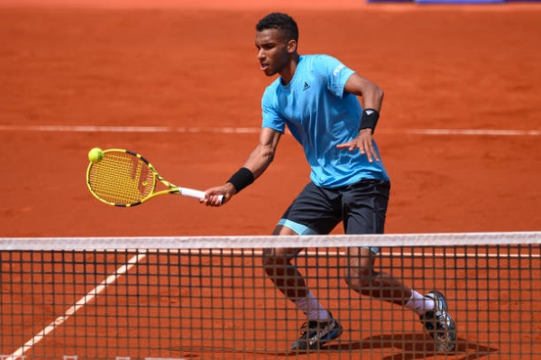 Felix Auger-Aliassime in action ahead of the ATP Madrid Open.