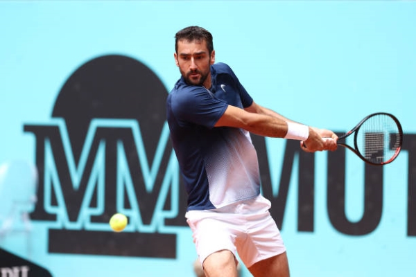 Marin Cilic in action at the ATP Madrid Open.