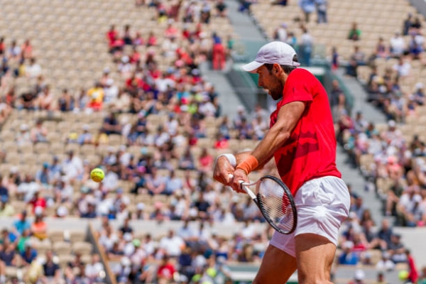 Novak Djokovic in action ahead of the French Open.