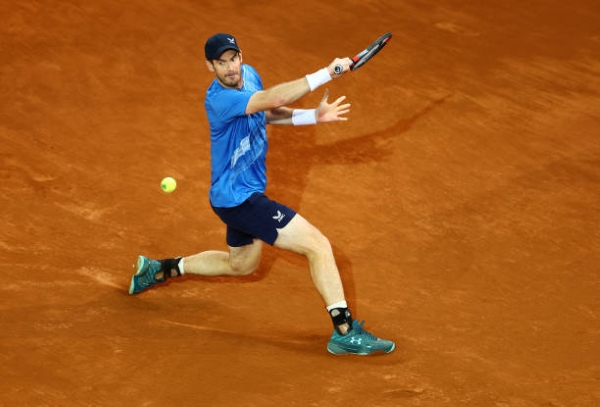 Andy Murray in action at the ATP Madrid Open.