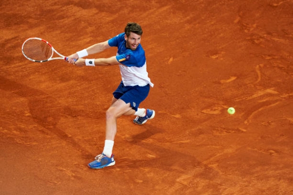 Cameron Norrie in action ahead of the ATP Lyon Open.