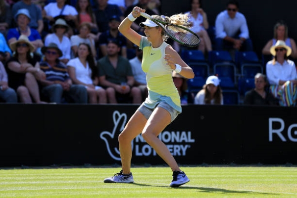 Katie Boulter in action ahead of the WTA Eastbourne International.