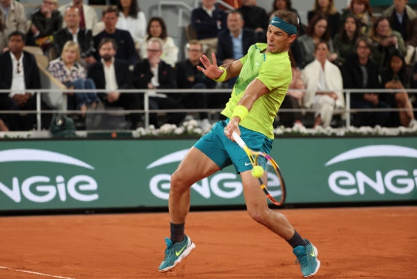 Rafael Nadal in action at the French Open.