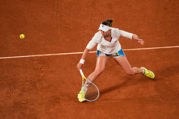 Barbora Krejcikova in action ahead of the WTA Budapest Open.