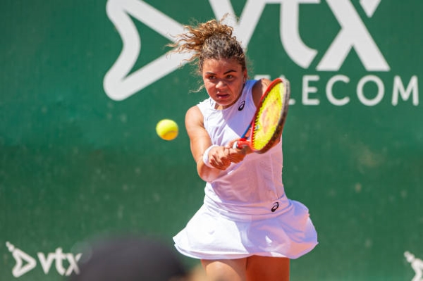 Jasmine Paolini in action ahead of the WTA Palermo Open.