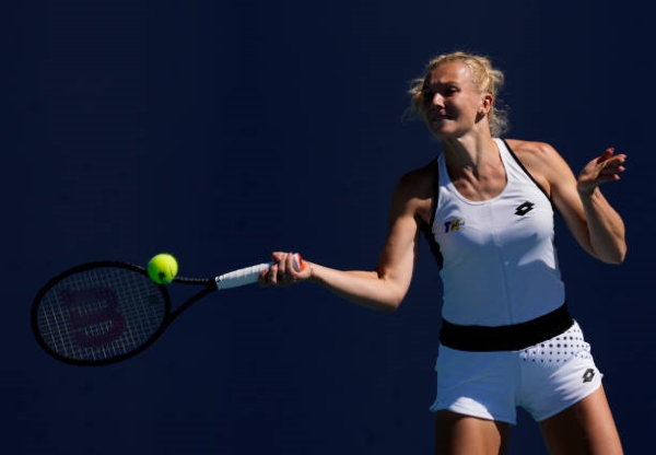 Katerina Siniakova in action ahead of the WTA Hamburg European Open.