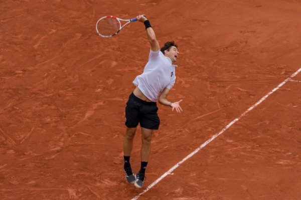 Dominic Thiem in action ahead of the ATP Gstaad Open.