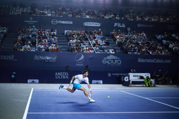 Cameron Norrie in action at the ATP Los Cabos Open.