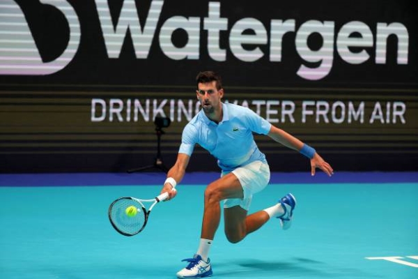 Novak Djokovic in action at the ATP Tel Aviv Open.