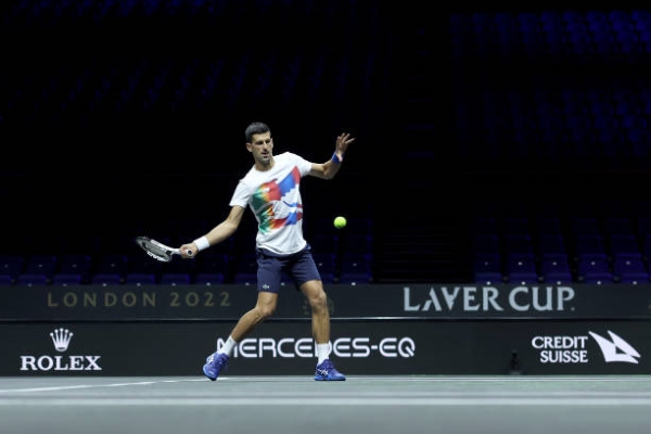 Novak Djokovic prepares for the Laver Cup.