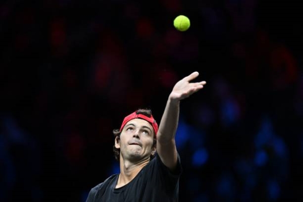 Taylor Fritz in action at the Laver Cup.