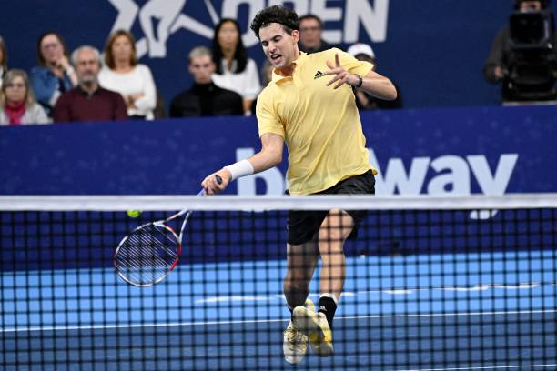 Dominic Thiem in action at the ATP Antwerp Open.