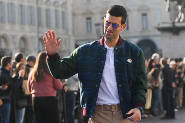 Novak Djokovic arrives in Turin ahead of the ATP Finals.