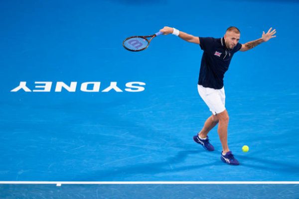 Dan Evans in action at the United Cup.