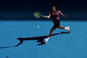 Felix Auger-Aliassime in action at the Australian Open.
