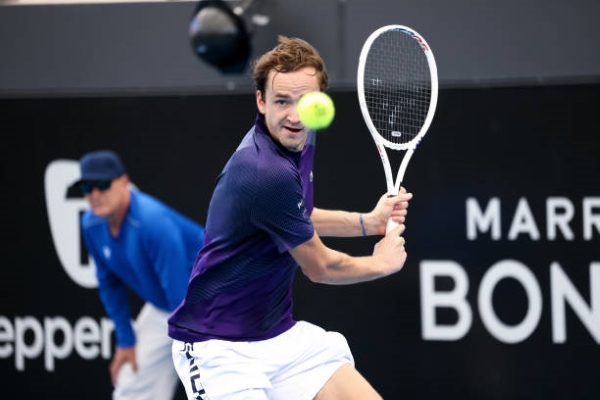 Daniil Medvedev in action at the ATP Adelaide International.