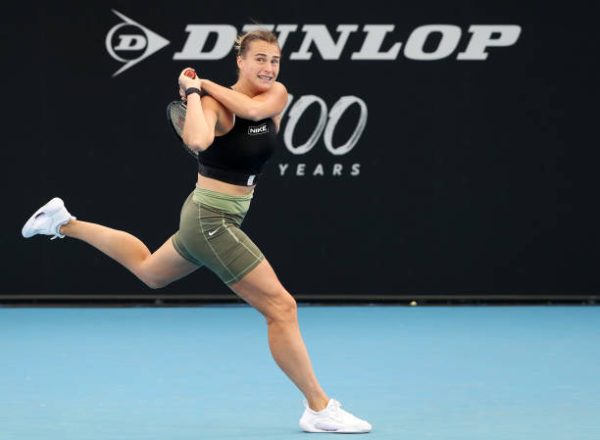 Aryna Sabalenka in action at the WTA Adelaide International.