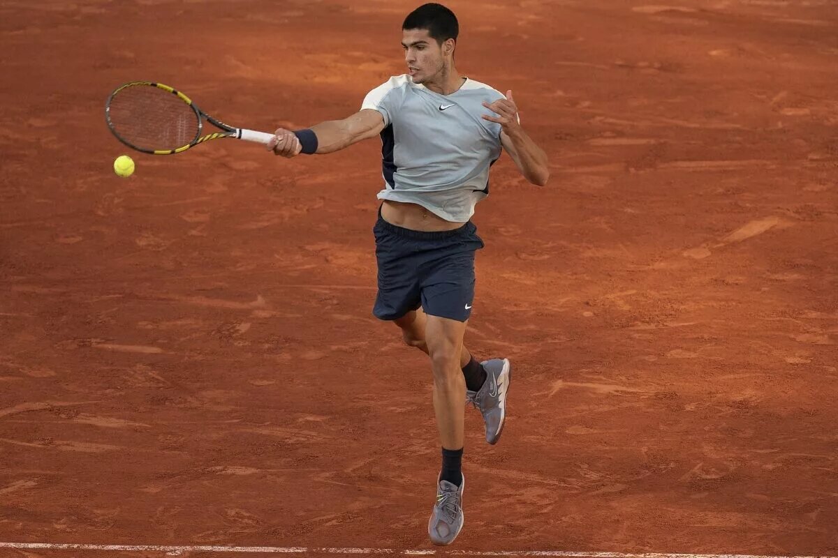 Carlos Alcaraz in action ahead of the French Open