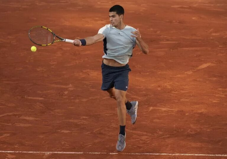 Carlos Alcaraz in action ahead of the French Open