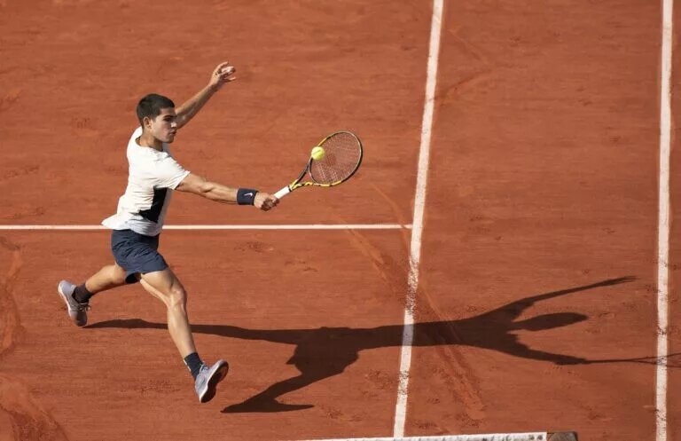 Carlos Alcaraz in action ahead of the ATP Buenos Aires Open.