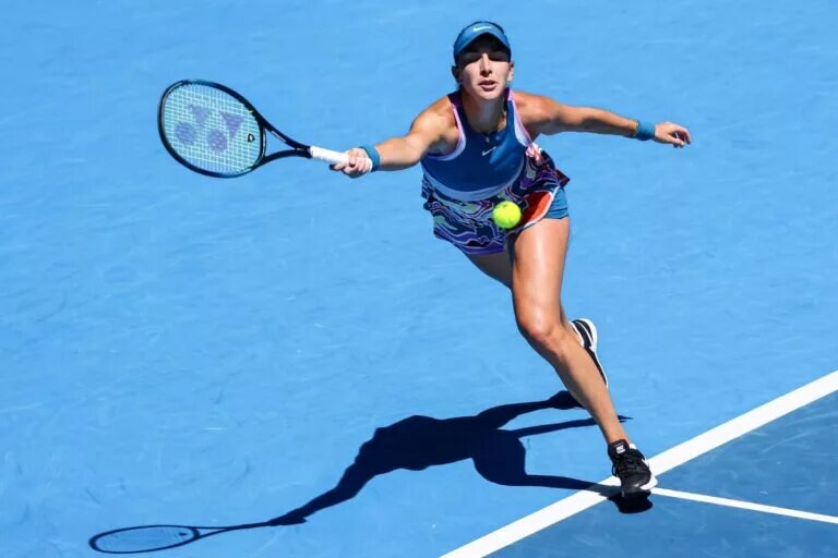 Belinda Bencic in action ahead of the WTA Abu Dhabi Open.