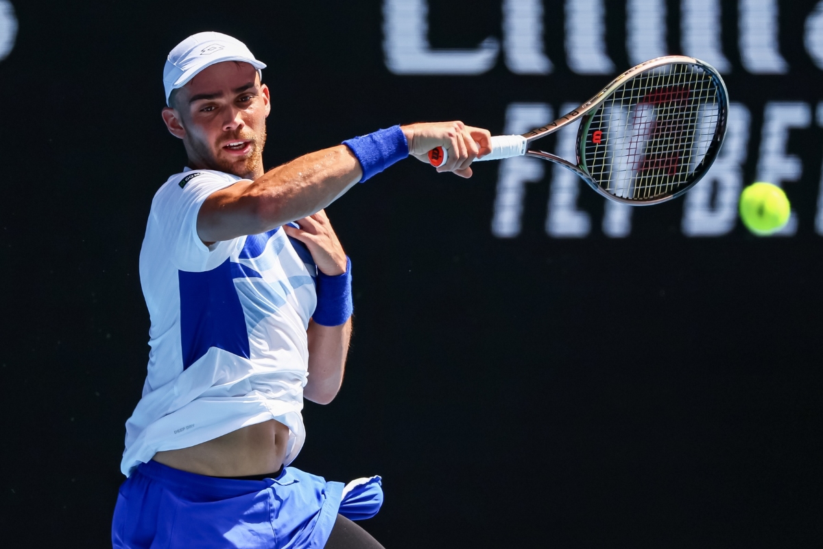 Benjamin Bonzi in action ahead of the ATP Marseille Open.